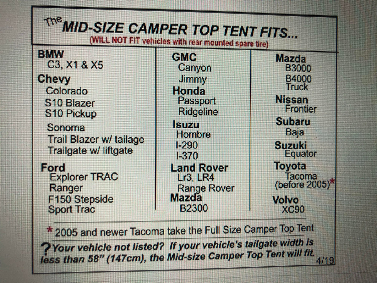 DAC DA3 MID-SIZE Truck Bed Tent $175 Delivered!* – DAC Tent